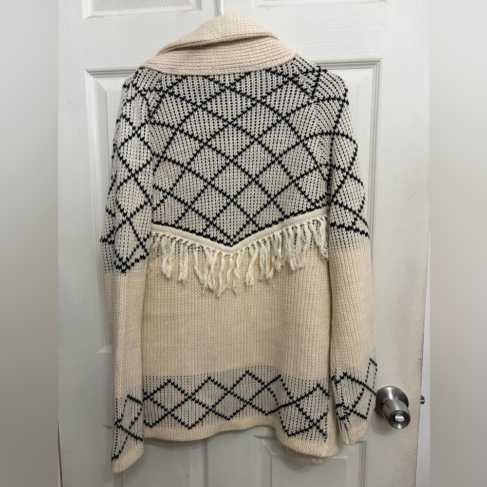 LINE&DOT Elise Knit Cardigan in Natural & Black women’s size small with pockets - Picture 4 of 9